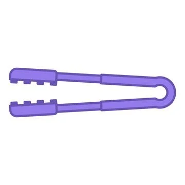 Colored Kitchen Tongs Icon. Vector Illustration. Kitchen Tool Used for Gras.. Stock Illustration