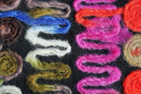 Colored knitted fabric background texture, colorful fabric with a pattern, ma Stock Photos