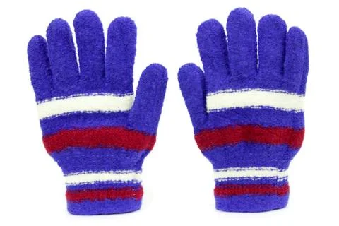 Colored knitted gloves Stock Photos