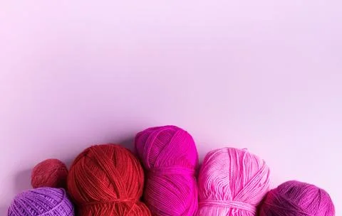 Colored knitted wool Stock Photos