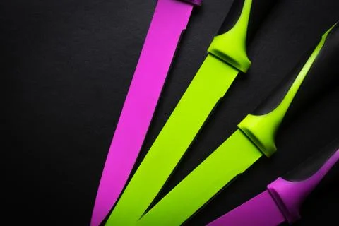 Colored knives Stock Photos
