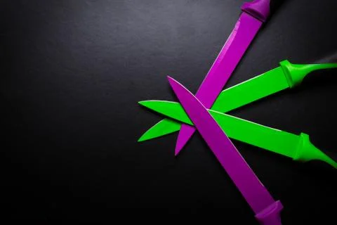 Colored knives Stock Photos