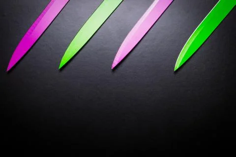 Colored knives Stock Photos