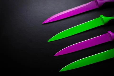Colored knives Stock Photos