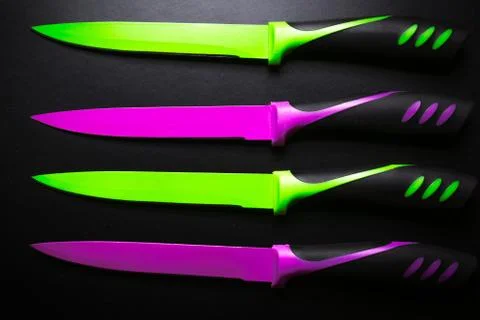 Colored knives Stock Photos