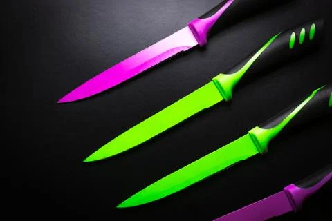 Colored knives Stock Photos