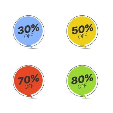 Colored label icon set Stock Illustration