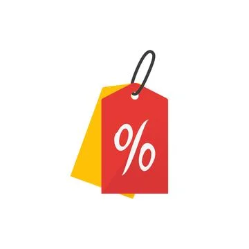 Colored labels discount offer in flat style Stock Illustration
