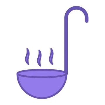 Colored Ladle Icon. Vector Illustration. Large Spoon with a Long Handle for.. Illustration