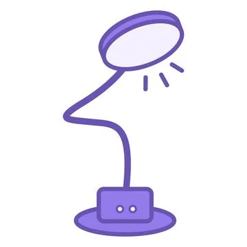 Colored Lamp Icon. Vector Illustration. Table Lighting Fixture. Home Applia.. Stock Illustration