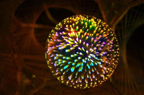 Colored lamp in the shape of a ball Stock Photos