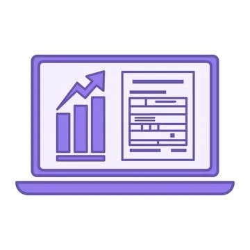 Colored Laptop Icon. Vector Illustration. Laptop for Office Work. Gadget, T.. Stock Illustration