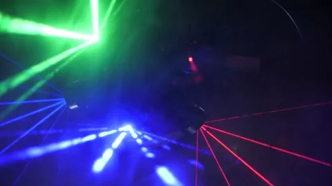Colored laser beams at the party Stock Footage 139857442