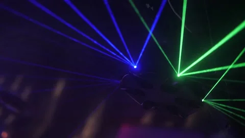 Colored laser beams at the party Video stock 139857445
