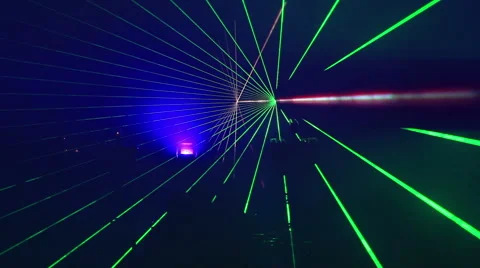 Colored laser light show in a club Stock Footage