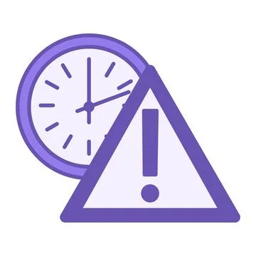 Colored Late Icon. Vector Illustration. Clock and Prohibition Sign. Running.. Stock Illustration