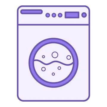 Colored Laundry Icon. Washing Machine Vector Icon. Washing Dirty Clothes. H.. Illustrazione stock