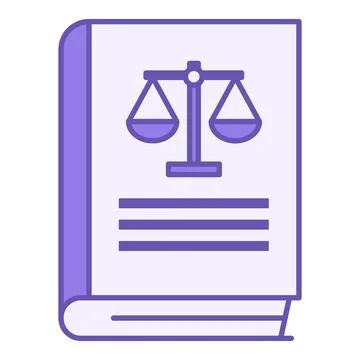Colored Law Icon. Vector Illustration. Book of Laws with Scales. Rules for .. Stock Illustration