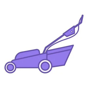 Colored Lawn Mower Icon. Vector Illustration. Grass Cutting Machine. Househ.. Illustrazione stock