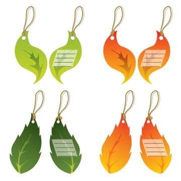 Colored leaf labels Illustrazione stock