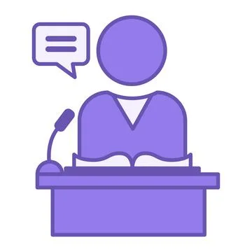 Colored Lecturer Icon. Vector Illustration. A Person Delivering a Lecture t.. Stock Illustration