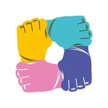 Colored left hands Stock Illustration