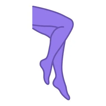 Colored Leg Icons. Vector Illustration. Human Lower Limbs, Toes, Foot. Huma.. Stock Illustration