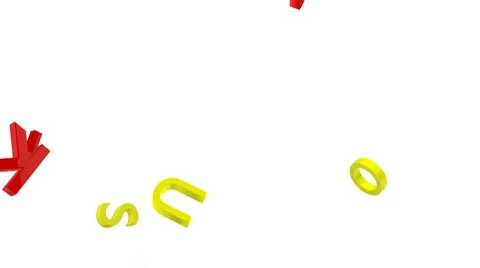 Colored letters falling Stock Footage 10751480