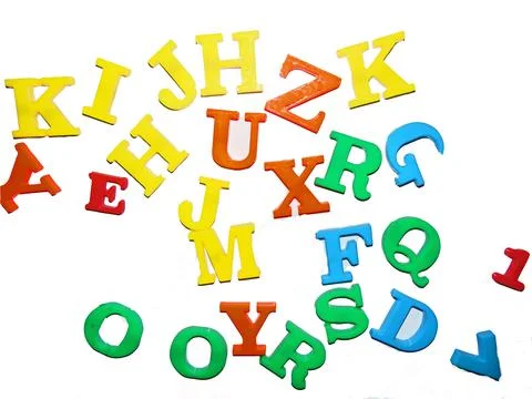 Colored letters isolated on white Stock Photos