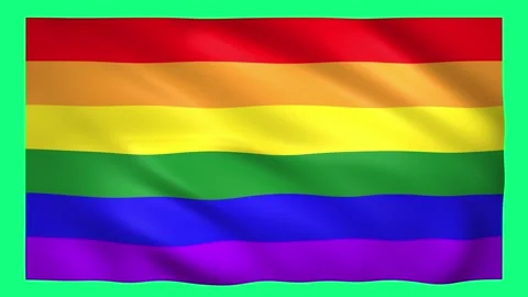 Colored LGBT flag on green screen | Stock Video | Pond5