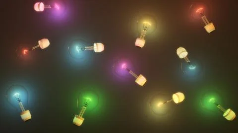 Colored light bulbs background Stock-Illustration