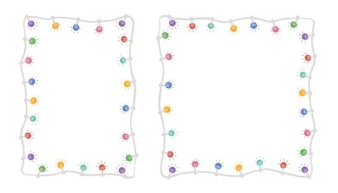 Colored light bulbs frames set on a white background Stock Illustration