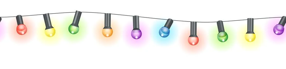 Colored light bulbs string Stock Illustration