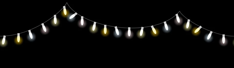 Colored light bulbs string Stock Illustration