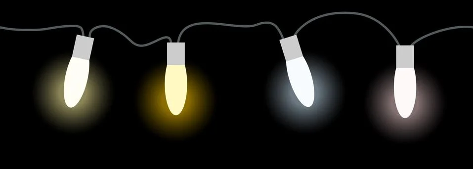 Colored light bulbs string Stock Illustration