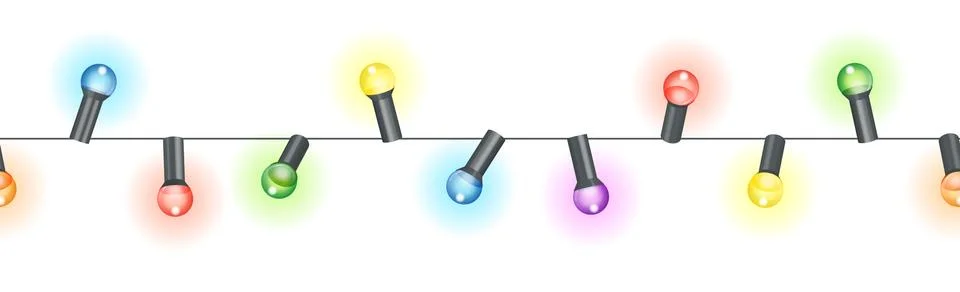 Colored light bulbs string Stock Illustration