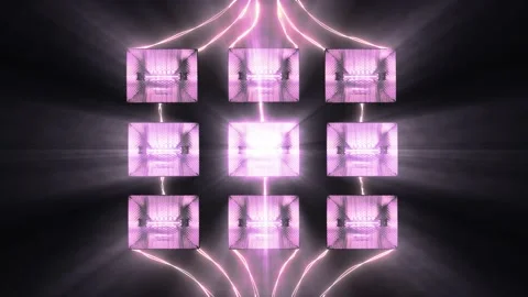 Colored Light Circuit in a 3D animation Stock Footage 233691736