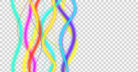 Colored light lines on black background Stock Illustration