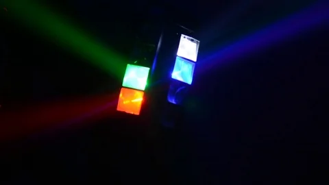 Colored Light Show In A Club Stock Footage