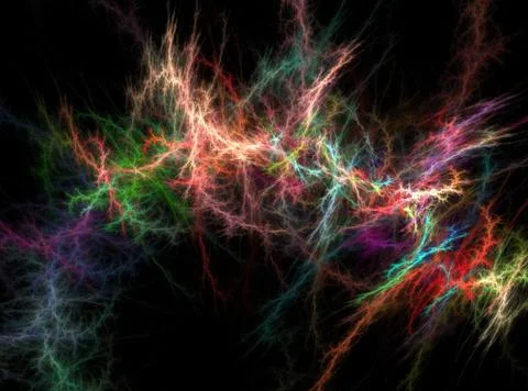 Colored lightning abstract fractal effect light background 스톡 일러스트