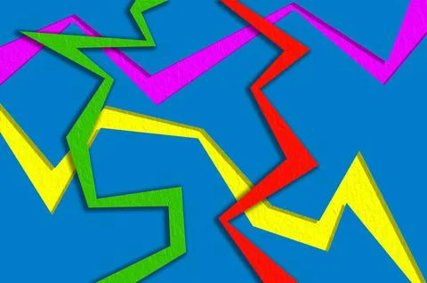 Colored lightning lines. Illustrazione stock