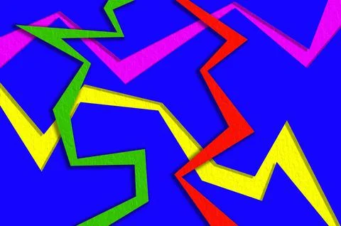 Colored lightning lines. Illustrazione stock