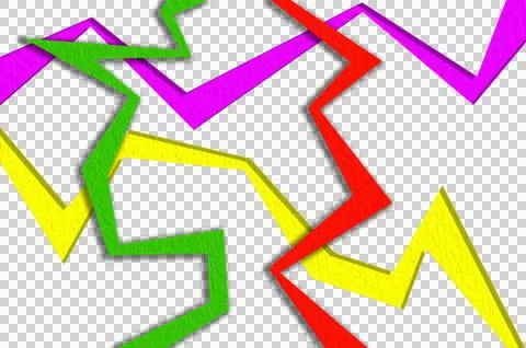 Colored lightning lines. Illustrazione stock