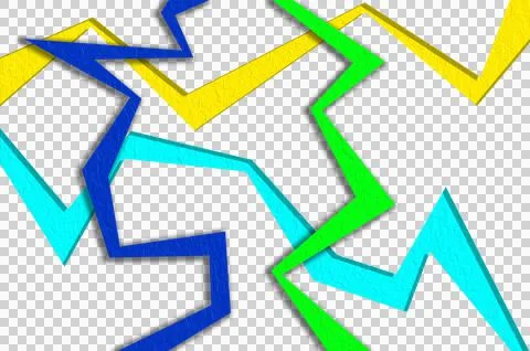 Colored lightning lines. Illustrazione stock