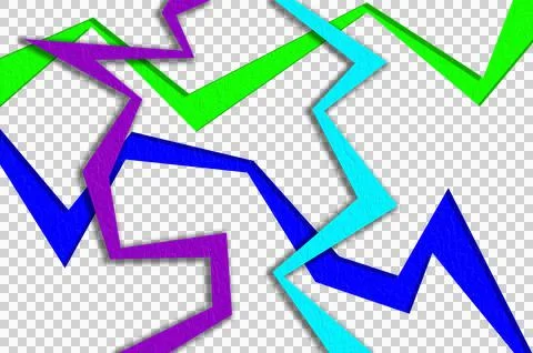 Colored lightning lines. Illustrazione stock