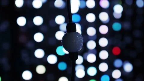 Colored lights in a dark room Stock Footage 229499215