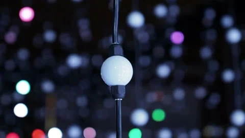 Colored lights in a dark room Stock Footage 229499275