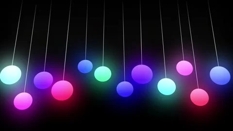 Colored Lights Falling and Swinging 4K Loop Stock Footage 269735505