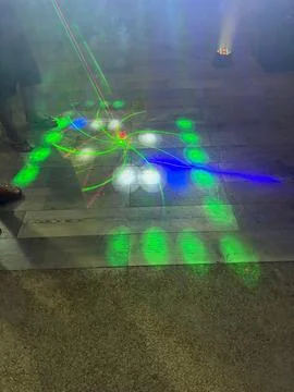 Colored Lights on the Floor Stock Photos