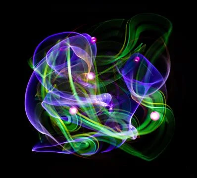 Colored lights forming an abstract light art pattern. 스톡 일러스트